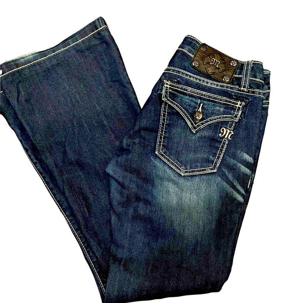 Miss Me Womens J55485f Flare Jeans Blue Stretch